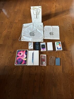 Apple Phone & Tablet Accessories Lot - White, Blue, Pink, Clear
